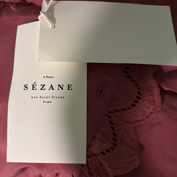 Sezane Rose Chloe Ruffled Silk Blouse - Picture 8 of 8